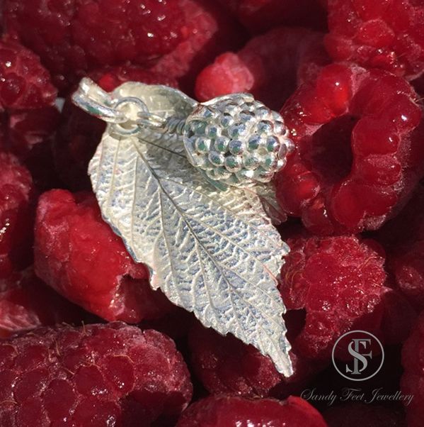 Raspberry Leaf with Raspberry Pendant